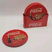 Officially Licensed Coca-Cola Truck Design Coaster 6-Piece Set w/ Holder