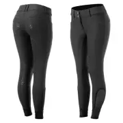 Womens Silicone Full Seat Riding Breeches - Black/Black