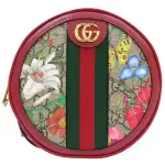 【二手名牌BRAND OFF】GUCCI 古馳 紅色牛皮 PVC塗層帆布 圓餅包 後背包 598661