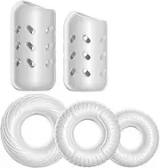 Reusable Silicone 3 Cock Rings & 2 Delay Penis Sleeve Ultra-Soft Sex Toy Cock Enlarger Delay Cock Rings Toys for Adult Men Couple Sex Toys