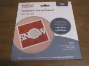 CRAFTERS COMPANION GRACEFULL SNOWFLAKES STENCIL SET LARGE SIZE
