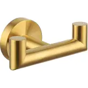 Bathroom Robe Hook Brushed Gold Double Bathroom Hook, Sus304 Stainless Steel Bath Towel Rack, Double Robe Hanger Wall Mount - Brushed Gold