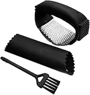 Garlic Press - Garlic Crusher | Garlic Press Rocker | Stainless Steel Garlic Smasher Press | Silicone 2-in-1 Crusher Peeler with Ergonomic Handle & Cleaning Brush for Home Cooks & Chefs