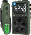 Bluetooth AM FM Shortwave Radio with NOAA Weather Alert,1250Mah Rechargeable Por