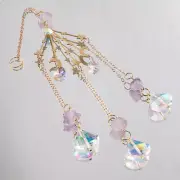 Amethyst Crushed Stone Crystal Sun Catcher Pendant Moon Window for Hanging Decor