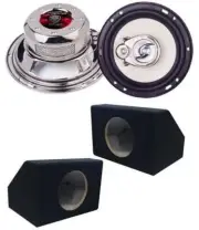 Absolute HQ-653 6-1/2" 420 Watts 3-way Speakers + 6.5" Enclosures Box