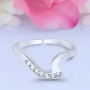 6mm Wave Band 925 Sterling Silver Toe Ring Thin Adjustable Toe Ring