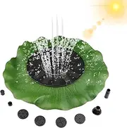 Bird Bath Solar Fountain - Poly Solar Pump, Floating Water Sprayer | Small Round Fountain Kit with Nozzle Options, Bird Bath Energy Saving Feature, Garden Pond Pool Ornament for Outdoor Use