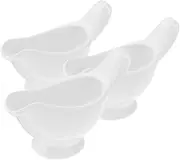 GLEAVI 3pcs Sauce Pot Gravy Boats Sauce Pitchers Gravy Cup Seasoning Jar Condiment Bowls Condiment Boats Ceramics White