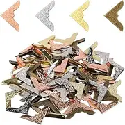LYSAIMG 120Pcs Metal Book Corners Protector, 4 Colors Guard Edge Cover, Triangular Book Corner Protector