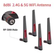 4 Pieces 10dBi Dual Band Network WiFi Router SMA High Gain Antennas RP-SMA Male