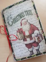 Junk Journal Blank Booklet "HOLLY JOLLY CHRISTMAS" Holiday LG 8.5"x5.5" 40pgs