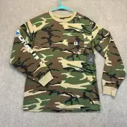 Brixton Stowell Long Sleeve Shirt Men's Small Woodland Camo Pocket Crew NEW