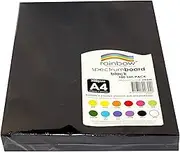 Rainbow A4 Cardboard 100 Sheets, Black