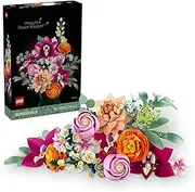 LEGO Botanicals Pretty Pink Flower Bouquet Craft Kit for Adults, Model Building Set with Artificial Flowers incl. Roses & Daisies, Office or Home Decor Treat for Women & Men 10342