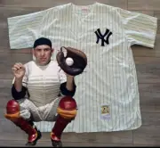VINTAGE AUTHENTIC 1956 YOGI BERRA YANKEES JERSEY 60 4XL MITCHELL & NESS FLANNEL