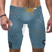 [VBFOFBV] Men's Printed Jammer Swimsuit Swim Shorts, Cartoon Animal Polar Bear Fox Bear