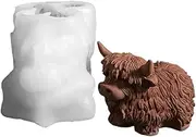 Highland Cow Mold - Cow Silicone Mold | Animal Resin Molds | Animal Cake Topper Figurines | Food-Grade Highland Cow Shaped Mould for Cake Snack Jelly Wax Gummy Ice Baking Soap Candy Crafts Candle