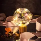 Crystal Clear LED Light with Wood Base – Energy Saving USB Lamp