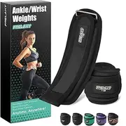 Frelaxy Ankle Weights & Wrist Weights for Women Men Kids, Comfy& Adjustable Leg Arm Weights Set for Walking, Gym, Yoga, Pilates, Dance, Cardio & Strength Training 1lb 2lbs 3lbs 1 Pair