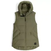 Outdoor Research Coze Hooded Down Women's Winter Vest, Ranger Green, Small