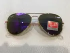 RayBan RB3025 Aviator Classic Sunglasses Unisex Flash Mirror Purple Lens, 58mm