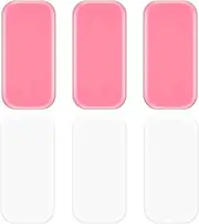 TAVVKE 6PCS Silicone False Eyelash Holder Pads for Eyelash Extensions - Reusable Lash Pads - Grafting Tools for Loose Lash, Fake Eyelash Glue Holder Adhesive, and More (Clear & Pink)
