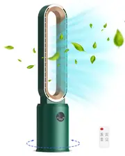 YOPOWER Bladeless Tower Fan 2 In 1 Electric Fan Sleep Timer Remote Control