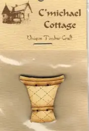 Flowerpot Wood Button 30mm