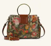 PATRICIA NASH EMPOLI ITALIAN FLORAL PAISLEY LEATHER SATCHEL / CROSSBODY NWT
