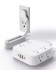 5 FT Extension Cord Surge Protector Power StripExtension Cord with Multiple o...