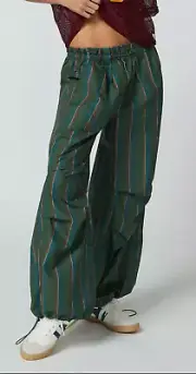 Sloan Poplin Stripped Balloon Pants Drawstring - UO Urban Outfitters NEW Extra S