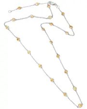 Silver 2.39 ct. tw. Diamond & Citrine Necklace