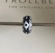 Trollbeads Unique Evil Eye White Black Glass Bead