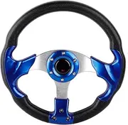 320 mm Steering Wheel, 13 Inch Universal PU Leather Car Sport Racing Drift Steering Wheel Blue