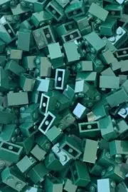 LEGO Dark Green 1 X 2 Brick (3004) - 100 New Pieces - Building Bricks