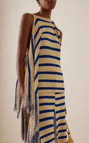 [Proenza Schouler] Yves Stripe Fringed Cotton Knit Top