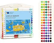 Acrylic Markers Set 80 Colours Art Craft Gift Holiday-related Dual Brush Pens for Coloring Colored Pens Drawing Pens Markers for Books Journaling Pens Water-Based Ink Quick-Drying Waterproof