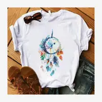 在飛比找蝦皮購物優惠-Dreamcatcher T shirt捕夢網時尚女士上衣歐