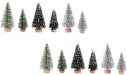 ULTECHNOVO 12pcs Christmas Tree Micro Landscape Tiny Christmas Decorations Frosted Mini Tree Garlands for Decoration Christmas Inflatable Mini Christmas Pine Berry Tree Cone Ornaments