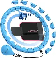 Weighted Hula Hoops for Adults Weight Loss, Infinity Hoop Fit Plus Size 47 Inch, 24 Detachable Links, Exercise Hoola Hoop Suitable for Women and Beginners