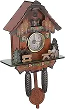 KAILIKETIY Wooden Cuckoo Clock Home Chalet Style Moving Pendulum Quartz Wall Clock for Living Room