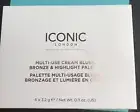 Iconic London Multi-Use Cream Blush, Bronze and Highlight Palette For Face