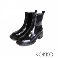 在飛比找momo購物網優惠-【KOKKO 集團】歐美風帥氣方頭厚底短靴(漆皮黑)