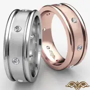 Dome Solid Round Diamond Mens Eternity Wedding Band 14k White Gold 0.16 Ctw