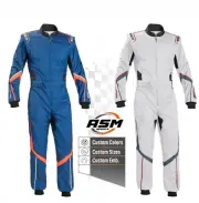 Adult Go-Kart Race Suits Kart Racing Suit FREE Custom Name & Flag Print All Size