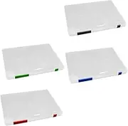 Happyyami 4Pcs File Storage Boxes Document Organizers with Transparent Design Office School File Holders for Efficient