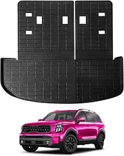 DAZANZAN Cargo Mat with Backrest Mat for Kia Telluride 2020-2025 All Weather Telluride Trunk Mat Cargo Liner for Kia Telluride Accessories 2025-2020 TPE Back Seat Cover Protector