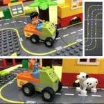 大顆粒積木~公路底板雙軌 (火車軌道+道路)~與樂高得寶/德寶LEGO DUPLO兼容 大顆粒積木~公路底板 (純道路)