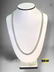 6.8mm Cuban Chain in Semi-Hollow .925 Sterling Silver - 26" (TRP053707)